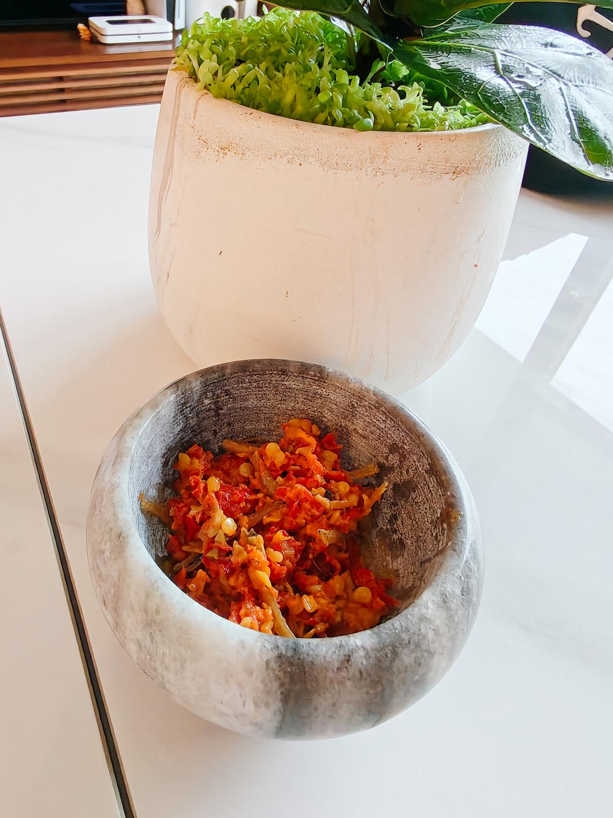 Samballicious sambal chili paste served in a bowl – a rich IndoChili sauce Singaporeans love, perfect for nasi goreng and nasi padang