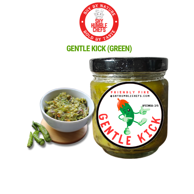 Gentle Kick, Indonesia chili – mild sambal chili with green chili twist, 195ml jar